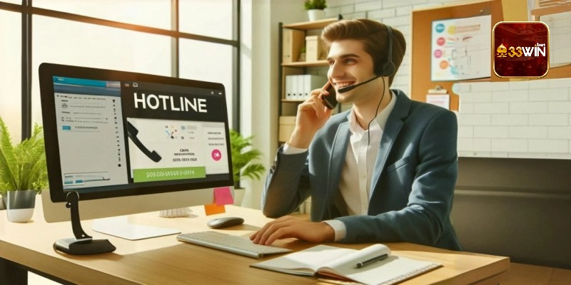 Sử dụng số hotline để liên lạc với trang web